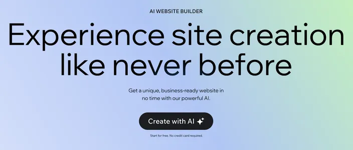 Wix ADI (Artificial Design Intelligence) Home Page