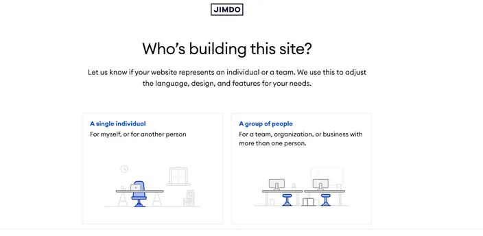 Jimbo AI website builder questionary