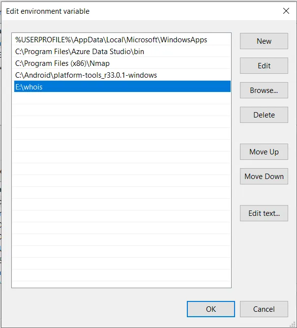 edit variables screenshot