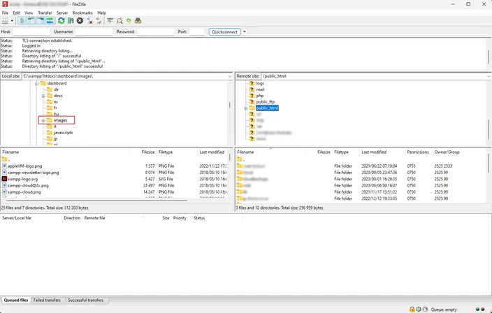 left hand pane in filezilla