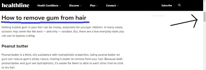 A website providing an answer early on in the article to provide instant value to readers