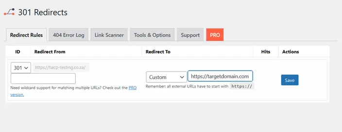 Adding a redirect