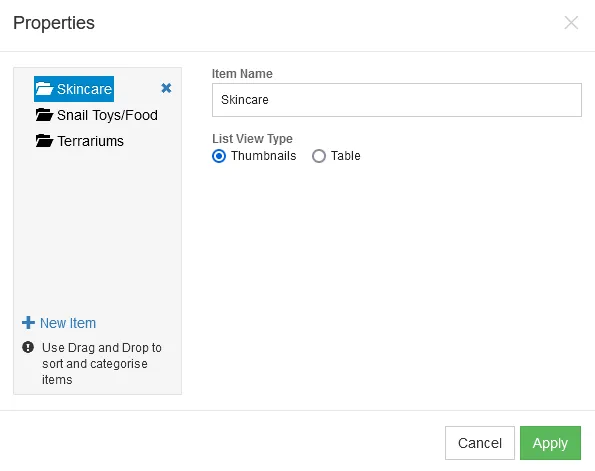 site builder properties