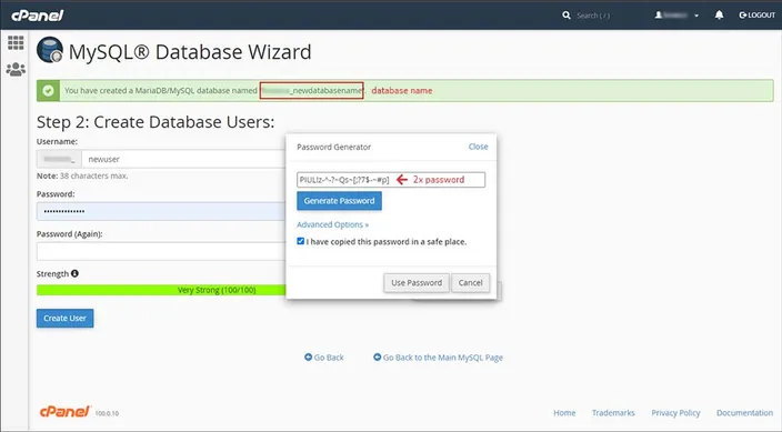 mysql wizard step 2