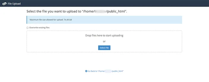 file upload interface