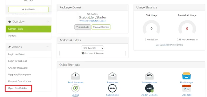 client area screenshot