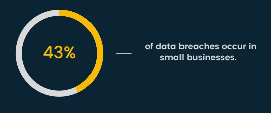 A Redefine Privacy graph displaying how much data breaches that occur happen to small business