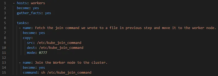 worker-setup YAML file configuration code