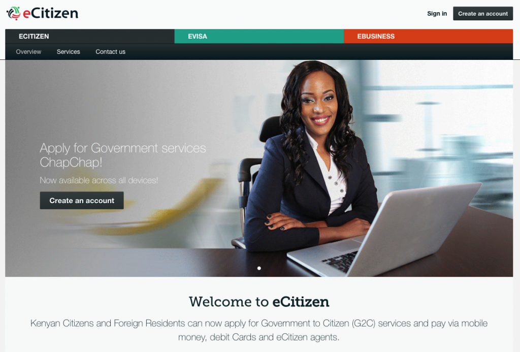 eCitizen is a Kenyan Government Portal for services to the public.
